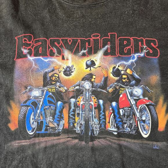 Vintage 90s Easyriders Motorcycle T-Shirt Men’s XL 1998 Atlanta GA Biker Show - Picture 2 of 9